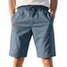 Men's Solid Color Twill Summer Pants Style Thin Breathable Casual Loose Shorts For Beach Sports_viptrois.com