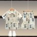 Mother & Kids Boys Summer Wear Bear Shirt Suit Casual Short Sleeved Two Piece Suit Trendy_viptrois.com