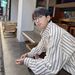 Striped Shirt Men's Trendy Brand Long Sleeved Shirt, Cool And Trendy Loose Casual Jacket_viptrois.com