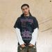 Washed Vintage Portrait Print Patchwork Long-sleeve T-shirt Men Women, Suitable For Spring_viptrois.com
