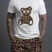 Cross-Border Foreign Trade Men's 3D Printed Bear Short Sleeve T-Shirt Set Sports Plus Size Top Casual Loose Summer Style_viptrois.com