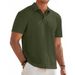 Men's Snake Pattern Stretch Textured Shirt Short Sleeved Casual Knitted Jacquard Summer Top US Size_viptrois.com