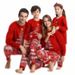 Cozy Christmas Family Matching Pajama Set – 100% Cotton Holiday Sleepwear For Adults & Kids (Long Sleeve, Classic Red & Navy Blue)_viptrois.com