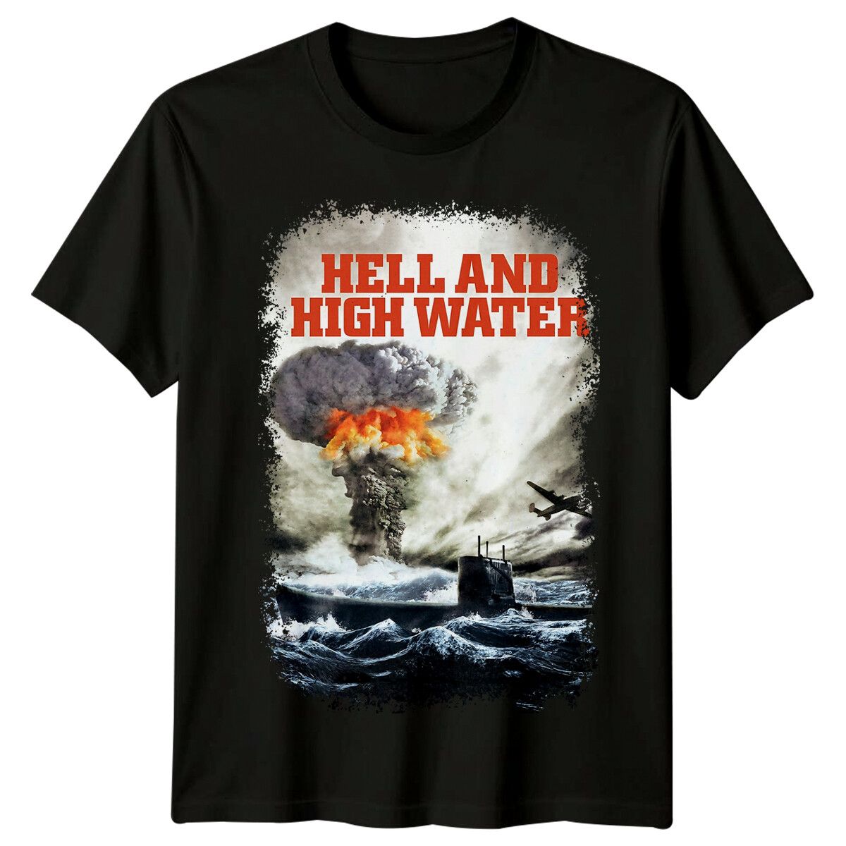 Hell And High Water (1954) Movie Poster Inspired 100% Cotton T-shirt Mens Tees Top Retro 80s Tee_viptrois.com
