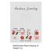 Children's Accessories New Ins Colorful Fruit Butterfly Flower Earrings 8 Piece Set Creative Small Accessories Crystal Card Earrings_viptrois.com