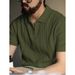 Zipper Polo Shirt Men's Short Sleeved Summer Knitted Thin Casual Versatile Trendy Fashion Slim Striped Ice Silk T-shirt_viptrois.com