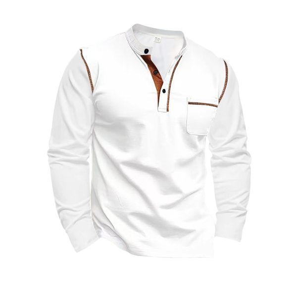 Pulse 2024 Autumn Cross-Border European And American Stand Collar Long Sleeve Men's Foreign Trade Polo Shirt Top_viptrois.com