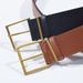 INS retro black wide belt with coat suit jacket autumn and winter simple wide belt square buckle pin buckle waist seal_viptrois.com