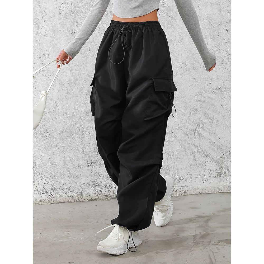 Women's Cargo Pants – Summer Casual Wide Leg Workwear Trousers With Drawstring (Black/Brown/Army Green, S-5XL)_viptrois.com