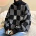 Loom Loom High Collar Thickened Sweater For Men, Autumn Winter Style, Trendy And Handsome Knitted Sweater, Loose Fit Versatile_viptrois.com