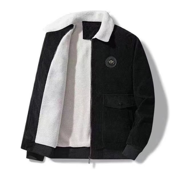 Men's Clothing Jacket Men's Loose Tops New Winter Velvet Thick Warm Cotton Jacket_viptrois.com