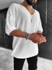 Men's Clothing V Neck Short Sleeved Knitted Sweater_viptrois.com