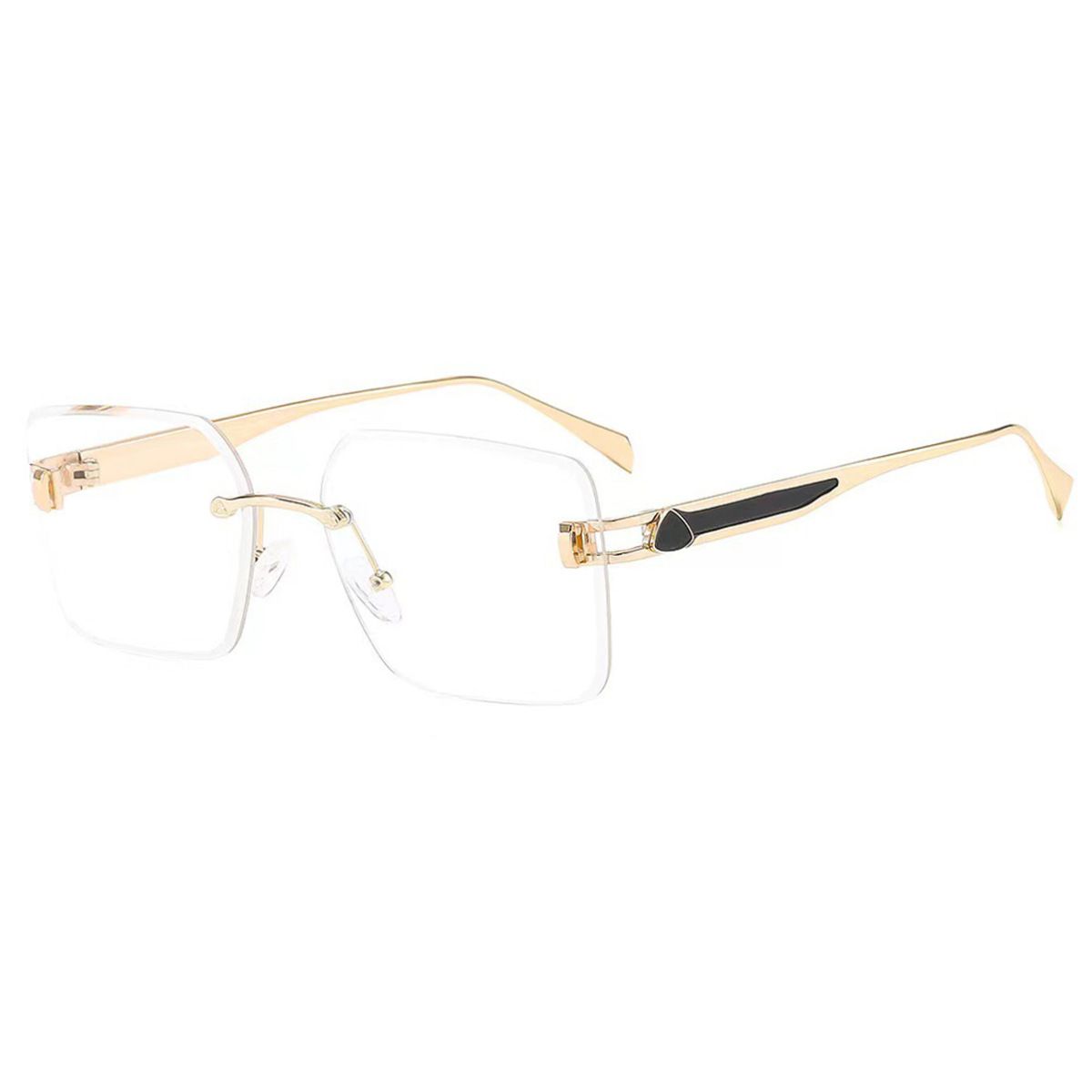 Men's Sunglasses New Small Frameless Sunglasses Plastic PC Trimmed UV Protection Fashion Square Frame Gradient Sun Protection Sunglasses_viptrois.com