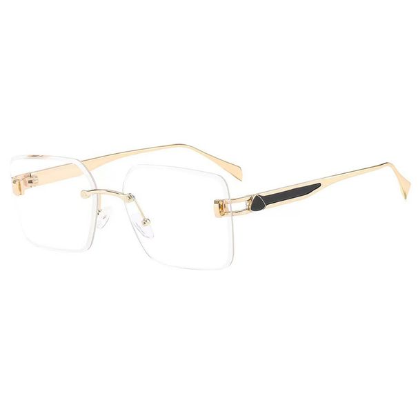 Men's Sunglasses New Small Frameless Sunglasses Plastic PC Trimmed UV Protection Fashion Square Frame Gradient Sun Protection Sunglasses_viptrois.com