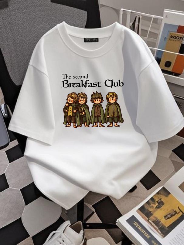The Second Breakfast Club T-Shirt Designer Clothes Comfortable Graphic Casual Breathable Stylish Summer Versatile Soft Homme Top For Everyday Wear_viptrois.com