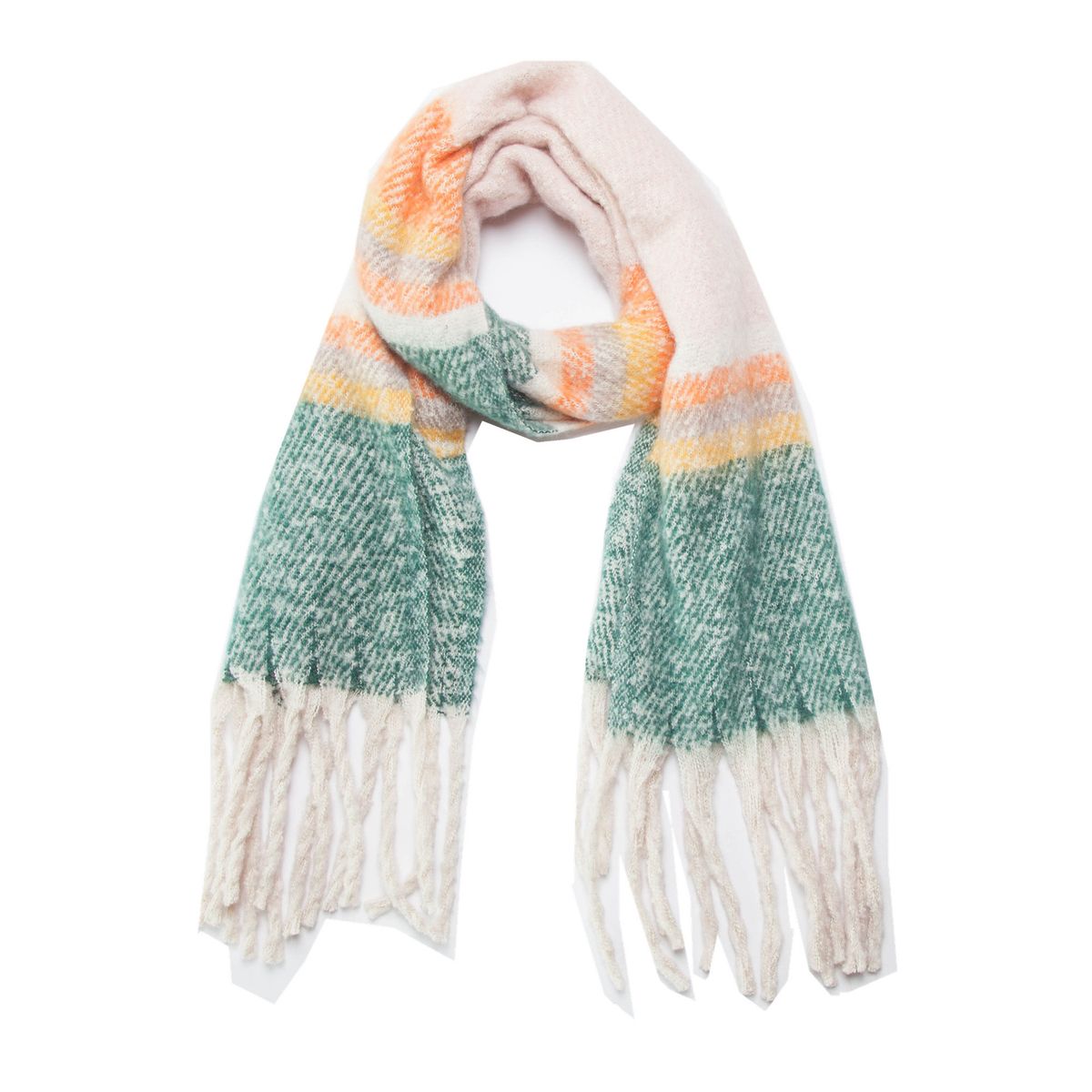 Unisex Shawl Autumn and winter woven thick thick tassel color matching ring yarn scarf_viptrois.com
