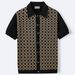 Men's Clothing Summer Cool Silk Short Sleeved Sweater Lapel Jacquard Cardigan Polo Shirt_viptrois.com