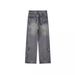 European And American Street Retro High-End Feel Distressed Flared Jeans For Men, Trendy Brand, Loose Washed Vintage_viptrois.com