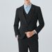 Men's Slim Fit Suit Set With Stripes - Formal Business Blazer & Pants For Wedding, Office & Special Occasions (Black, Gray, 7XL Sizes Available)_viptrois.com