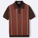 Men's Clothing Summer High End Cool Silk Sweater Houndstooth Jacquard Business Polo Shirt SY0199_viptrois.com