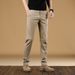 Men's Stretch Straight Leg Casual Pants - Breathable Cotton Comfort Fit For Business & Leisure - Solid Colors (Black, Khaki, Gray, Purple)_viptrois.com