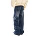Men's Clothing High Street Retro Rhizome Print Wide Leg Jeans Washed And Distressed Loose And Versatile Straight Leg Floor Length Trousers Trend_viptrois.com