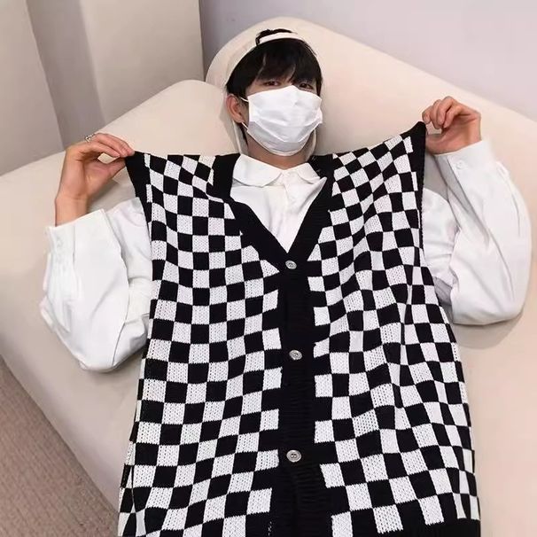 Casual Sweater Jacket, Men's American Double Zipper Stand Up Collar Knitted Cardigan, Worn Outside, Thick Luxurious,_viptrois.com
