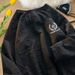 Retro Wheat Ear Flower Autumn And Winter Top Heavy English Grid Sweater Men's Round Neck Trendy Street Clothes_viptrois.com