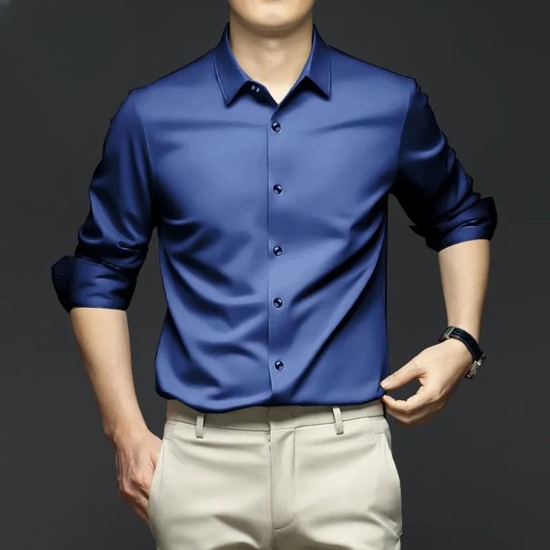 Spring And Autumn Style Men's Non-iron Long-sleeved Shirt, Comfortable And Breathable, Multi-color Optional, Non-pilling, High-grade Business Shirt_viptrois.com