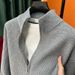 Men’s Retro Loose-Fit Knit Cardigan – Casual Zipper Sweater Jacket (Gray/Black, M-3XL)_viptrois.com