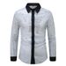 Men's Clothing Foreign Trade New Large Diamond Shaped Nightclub Shirt Men's Performance Costume Design European And American Long Sleeved Lapel Shirt_viptrois.com