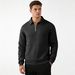 Men's Premium Jacquard Polo Shirt - Long Sleeve Button-Down Collar Sweatshirt For Spring & Autumn, Comfortable & Stylish_viptrois.com