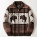 Loom Foreign Trade Men's Clothing European And American Retro Jacquard Knitwear Autumn Winter Thickened Cardigan_viptrois.com