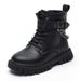Children's Martin boots 2022 winter new boys British style handsome motorcycle shoes girls fleece-lined warm short boots fashion_viptrois.com