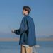 Dark Blue Denim Men Long Sleeve Spring Autumn Trendy Brand Ins Japanese Retro City Boy Workwear Shirt Jacket_viptrois.com