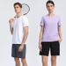 Men's Clothing Solid Color Round Neck Sports Short-Sleeved Ice Silk T-Shirt Quick-Drying Breathable Fitness Running Training Tops_viptrois.com