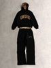 Streetwear Hoodie & Pants Set - Stylish Leopard Print & Letter Embroidery - Unisex Casual Outfit (Grey/Black, S-xl)_viptrois.com