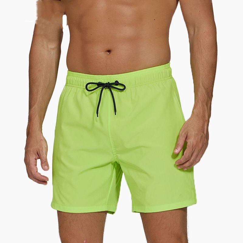 New Men's Solid Color Four-Piece Casual Shorts With Zippered Pockets, Beach Pants With Four-Sided Elasticity, Sports Shorts_viptrois.com