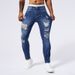 Men's Clothing Tossing Holes Old Jeans Pants Spring And Summer All Match Loose Straight Casual Pants_viptrois.com