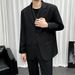 Men's Clothing Casual Suit Set With Dropped Shoulder Design, Long Sleeve T-Shirt & Stylish Blazer - Slim Fit, Korean-Inspired Trendy Outfit For Autumn_viptrois.com