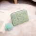 Vintage Style Embroidered Coin Purse With Pompom Charm - Multi-Card Slot Short Wallet, Cute Accordion Handbag For Girls_viptrois.com