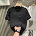 Men's Clothing Summer New Slim Round Neck Short Sleeved T Shirt Casual Hot Diamond Full Of Stars Half Sleeved Trendy Shirt_viptrois.com
