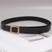 Korean style simple and versatile square buckle cowhide belt for women, decorative jeans, jacket, fashionable and casual waist belt_viptrois.com