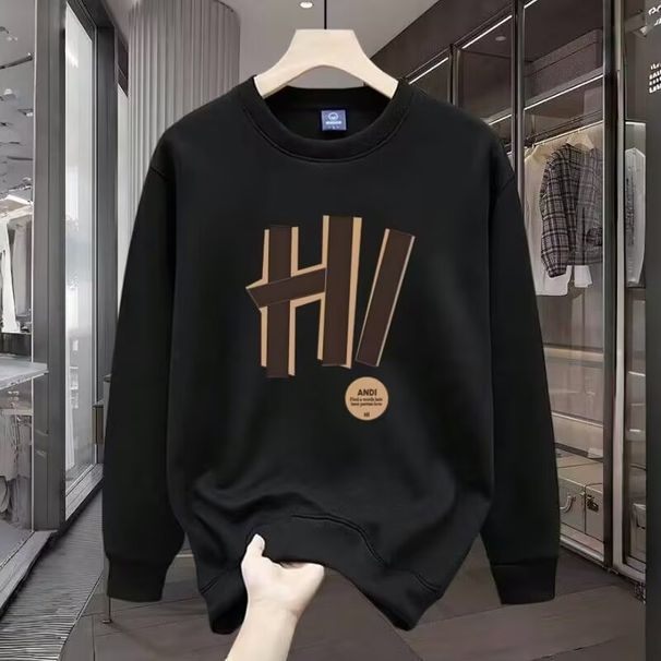 Autumn And Winter Round Neck Hoodie Versatile Men's Inner Layer Long Sleeved T-shirt Base Shirt_viptrois.com