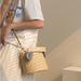 Women's Bucket Bag Bow Plaid Bucket Braid Bag Fashion Single Shoulder Cross-body Braid Handbag For Women_viptrois.com
