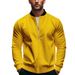 Men's Clothing Stand Collar Zip-Up Jacket – Lightweight Polyester Blend, Breathable & Wrinkle-Free (Navy, Black, Army Green) – Casual Sporty Outerwear_viptrois.com