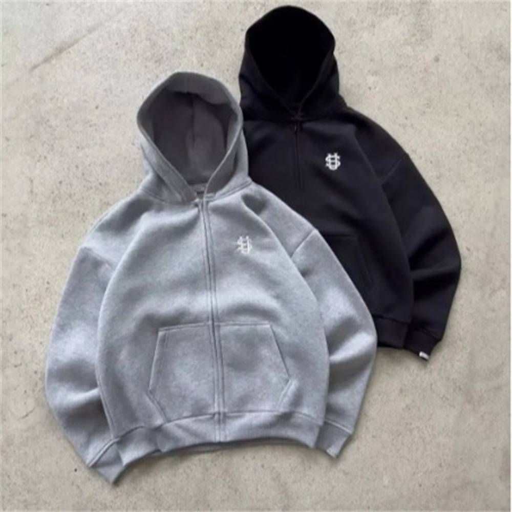 Spring Autumn 2025 Fashion Zip-Up Hoodies Outerwear Women Men's Embroidery Long Sleeve Casual Loose Zipper Hooded Sweatshirts_viptrois.com