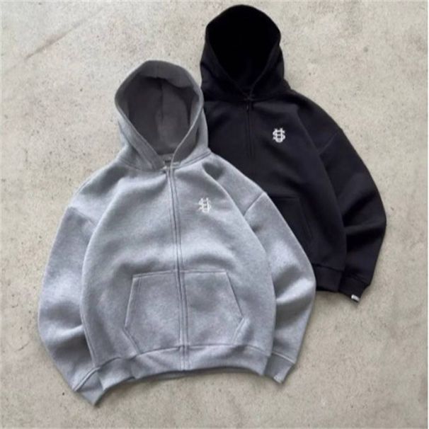 Spring Autumn 2025 Fashion Zip-Up Hoodies Outerwear Women Men's Embroidery Long Sleeve Casual Loose Zipper Hooded Sweatshirts_viptrois.com