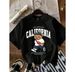 【DORAE】2026 Unisex T-shirt (100% Cotton) Black ("LOS ANGELES CALIFORNIA Baseball Bear" Print & Retro Preppy Design) – Casual Style For Everyday Casual_viptrois.com