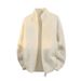 Men's Zip-Up Knit Sweater – Oversized High-Neck Pullover With Stretch Fabric (Machine Washable, Winter Casual Wear)_viptrois.com